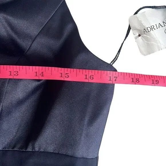 🔥 SALE 🔥 NEW Vintage Adrianna Papell Evenings Navy Blue Sleeveless Long Dress 10 - Picture 13 of 15